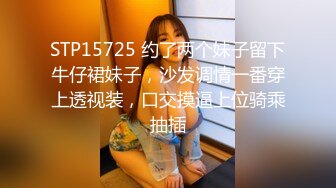 STP15725 约了两个妹子留下牛仔裙妹子，沙发调情一番穿上透视装，口交摸逼上位骑乘抽插